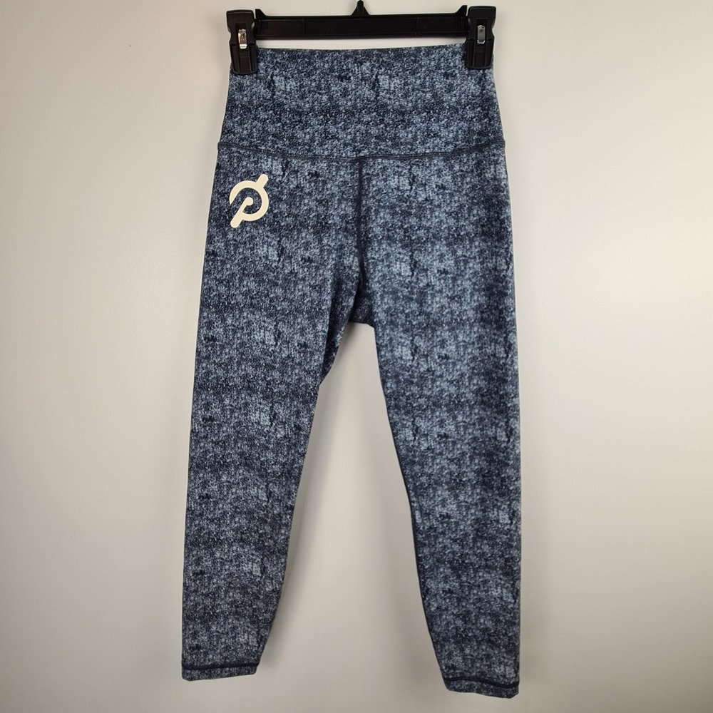 Peloton Cadence Capri Leggings Blue Speckle Highβ Rise Womens Size Small Cycling